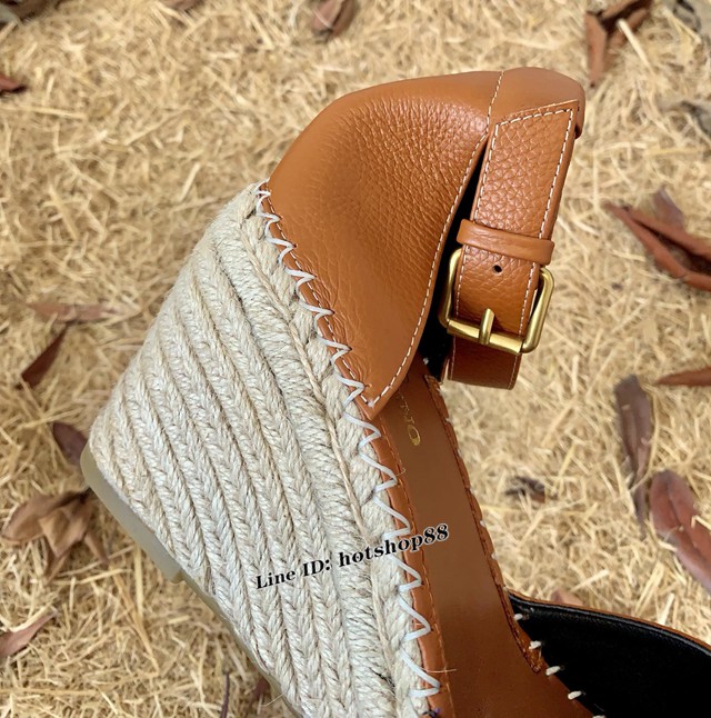 Valentino 華倫天奴女士涼鞋 華倫天奴荔枝牛皮系帶坡跟密頭涼鞋 dx3209